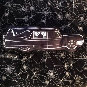 SourPuss decorative hearse shaped pillow